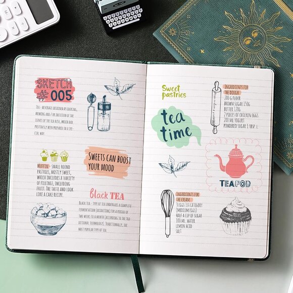 Artfan Ruled Notebook/Journal –Thick Paper Faux Leather Classic Notebook - Picture 3 of 5